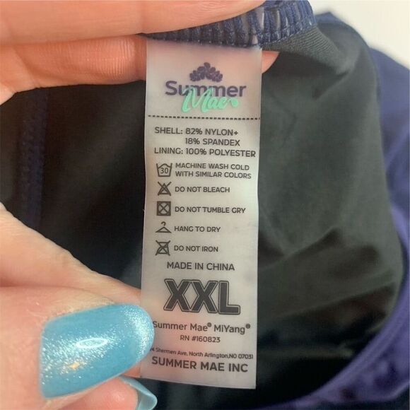 Summer Mae Women's Swimdress 2XL Blue Tummy Control Padded Bra - Picture 9 of 10